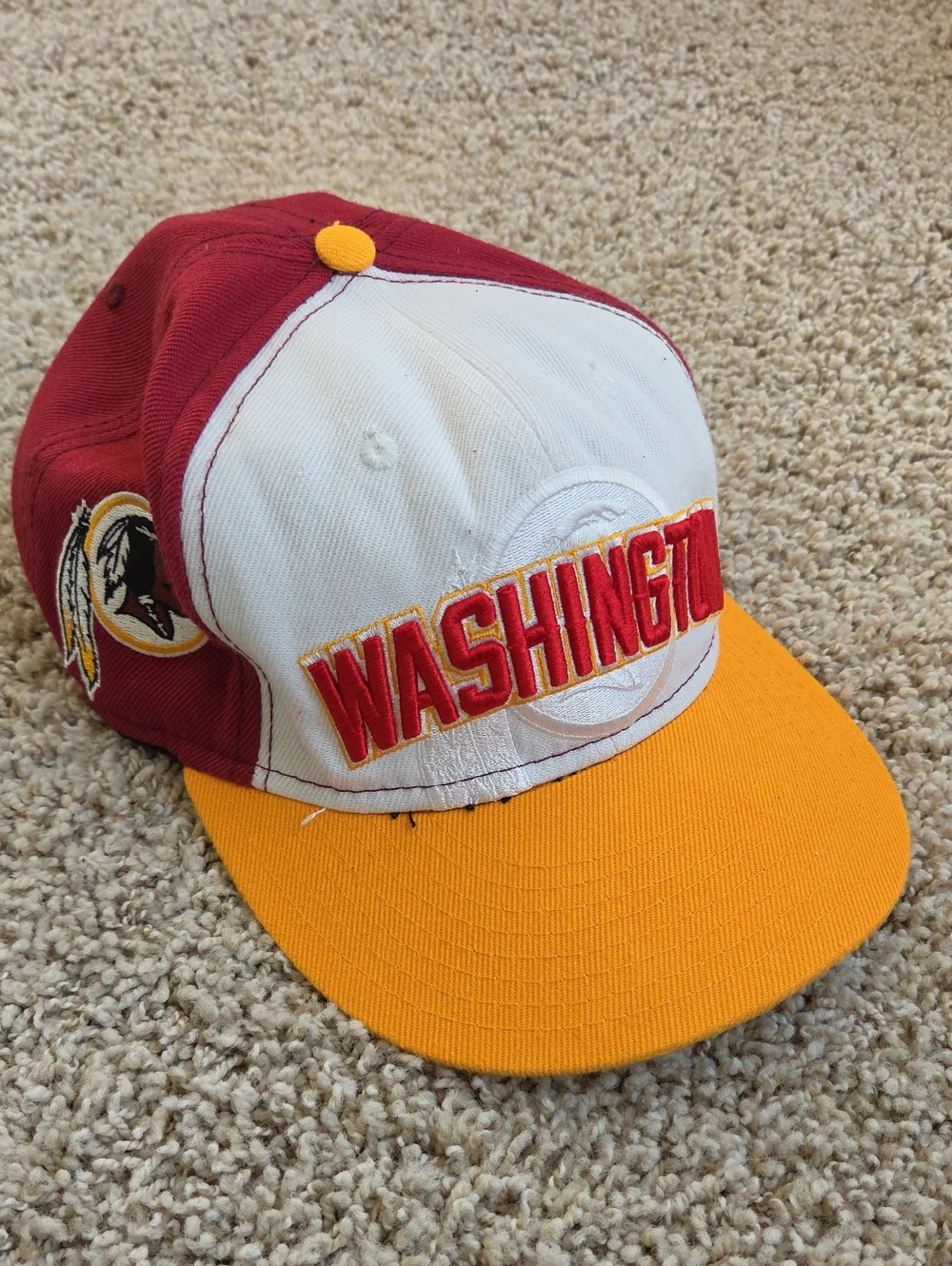 New Era NFL 2012 Washington Redskins Snapback Cap - Red And White With Gold Brim